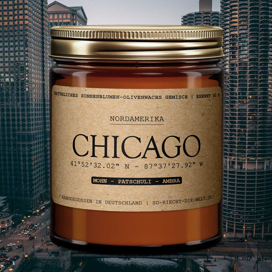 Chicago Duftkerze - Mohn | Patschuli | Ambra