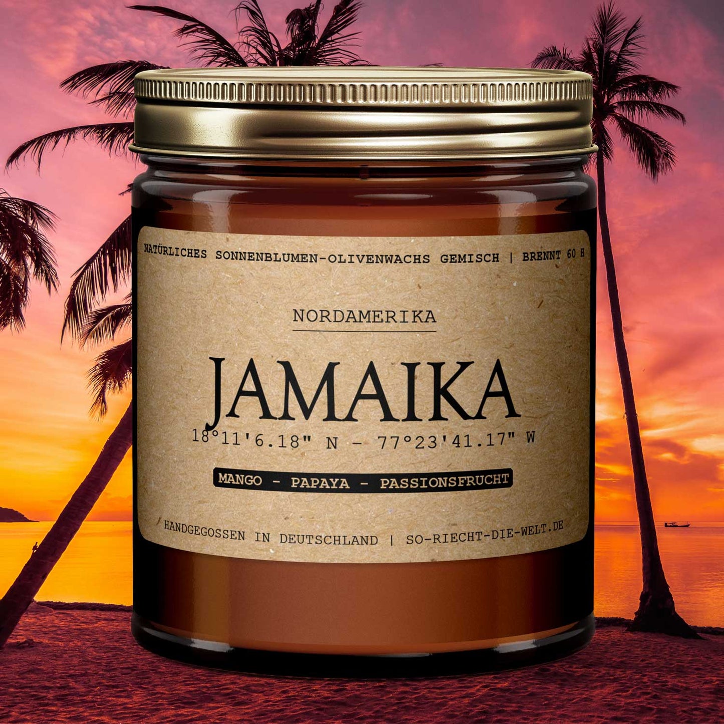 Jamaika Duftkerze - Mango | Papaya | Passionsfrucht