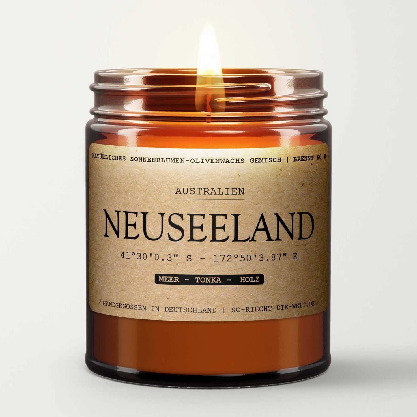 Neuseeland Kerze - Meer | Tonka | Holz