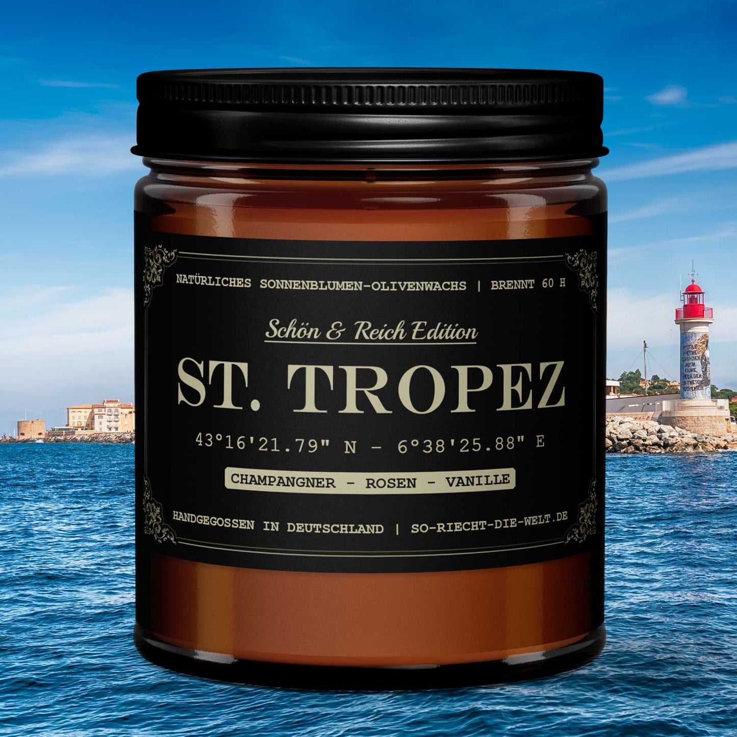 Saint Tropez Kerze - Schön & Reich Edition - Champagner | Rosen | Vanille